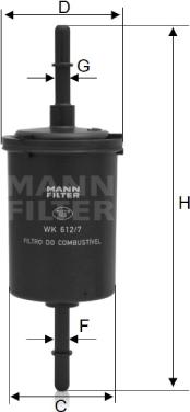 Mann-Filter WK 612/7 - Паливний фільтр avtolavka.club
