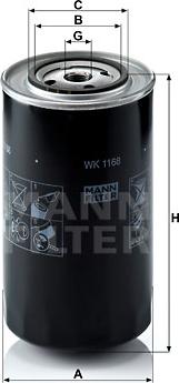 Mann-Filter WK 1168 - Паливний фільтр avtolavka.club