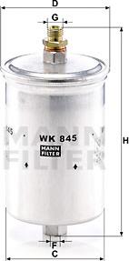 Mann-Filter WK 845 - Паливний фільтр avtolavka.club