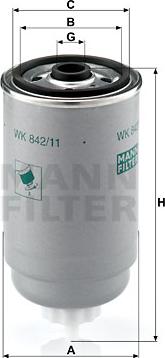 Mann-Filter WK 842/11 - Паливний фільтр avtolavka.club