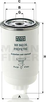 Mann-Filter WK 842/26 - Паливний фільтр avtolavka.club