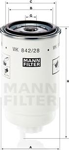 Mann-Filter WK 842/28 - Паливний фільтр avtolavka.club