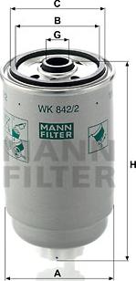 Mann-Filter WK 842/2 - Паливний фільтр avtolavka.club