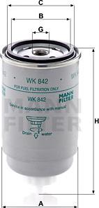 Mann-Filter WK 842 - Паливний фільтр avtolavka.club