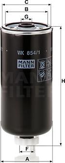 Mann-Filter WK 854/1 - Паливний фільтр avtolavka.club