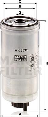 Mann-Filter WK 853/8 - Паливний фільтр avtolavka.club