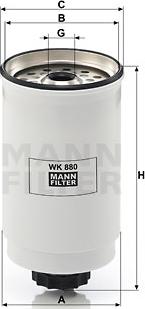 Mann-Filter WK 880 - Паливний фільтр avtolavka.club
