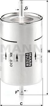 Mann-Filter WK 830 - Паливний фільтр avtolavka.club