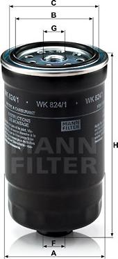 Mann-Filter WK 824/1 - Паливний фільтр avtolavka.club