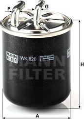 Mann-Filter WK 820 - Паливний фільтр avtolavka.club