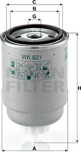 Mann-Filter WK 821 - Паливний фільтр avtolavka.club