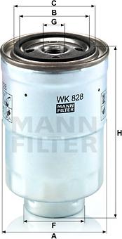 Mann-Filter WK 828 x - Паливний фільтр avtolavka.club