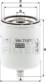 Mann-Filter WK 715/1 x - Паливний фільтр avtolavka.club