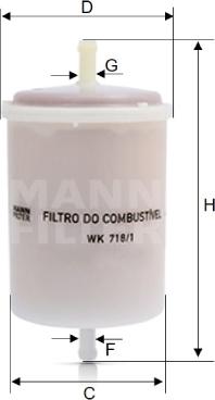 Mann-Filter WK 718/1 - Паливний фільтр avtolavka.club