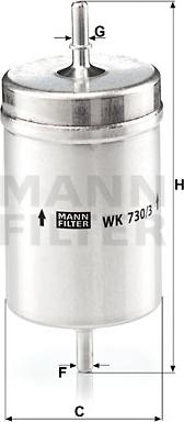 Mann-Filter WK 730/3 - Паливний фільтр avtolavka.club