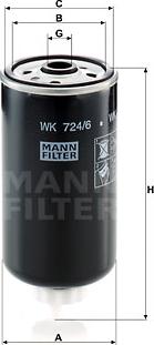 Mann-Filter WK 724/6 - Паливний фільтр avtolavka.club
