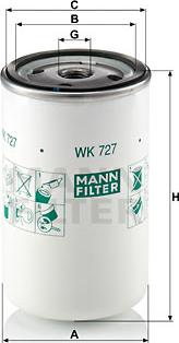 Mann-Filter WK 727 - Паливний фільтр avtolavka.club