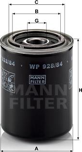 Mann-Filter WP 928/84 - Масляний фільтр avtolavka.club