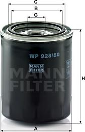 Mann-Filter WP 928/80 - Масляний фільтр avtolavka.club