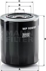 Mann-Filter WP 928/81 - Масляний фільтр avtolavka.club