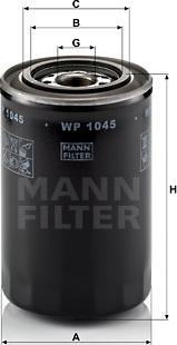 Mann-Filter WP 1045 - Масляний фільтр avtolavka.club