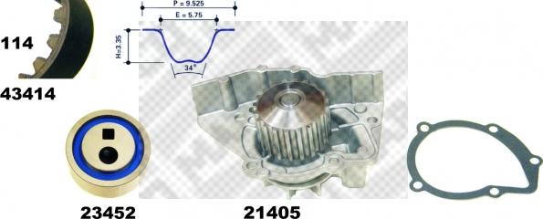 Mapco 41414/1 - Водяний насос + комплект зубчатого ременя avtolavka.club