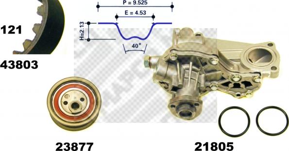 Mapco 41814 - Водяний насос + комплект зубчатого ременя avtolavka.club