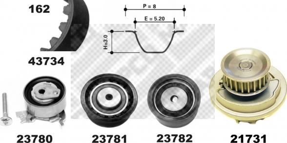 Mapco 41739/1 - Водяний насос + комплект зубчатого ременя avtolavka.club
