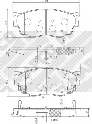 Mapco 6743 - Гальмівні колодки, дискові гальма avtolavka.club