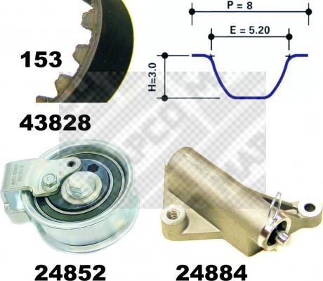 Mapco 23908 - Комплект ременя ГРМ avtolavka.club