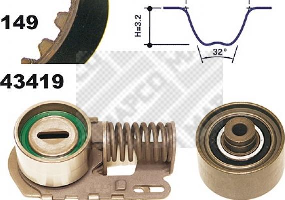 Mapco 23419 - Комплект ременя ГРМ avtolavka.club