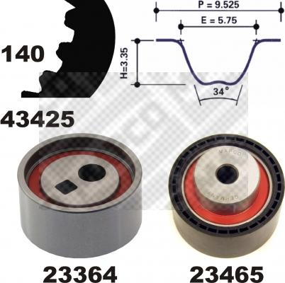 Mapco 23436 - Комплект ременя ГРМ avtolavka.club