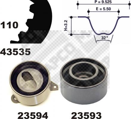 Mapco 23535 - Комплект ременя ГРМ avtolavka.club