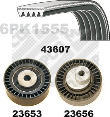 Mapco 23607 - Поликлиновий ремінний комплект avtolavka.club