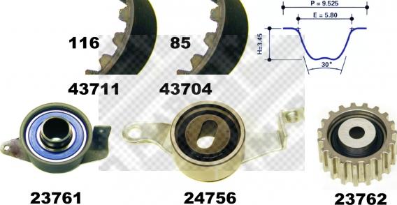 Mapco 23633 - Комплект ременя ГРМ avtolavka.club