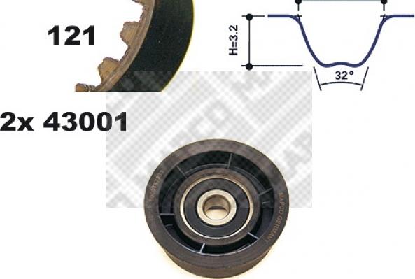 Mapco 23001 - Комплект ременя ГРМ avtolavka.club