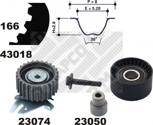 Mapco 23014 - Комплект ременя ГРМ avtolavka.club