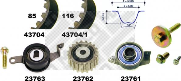 Mapco 23704 - Комплект ременя ГРМ avtolavka.club