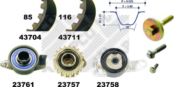 Mapco 23712 - Комплект ременя ГРМ avtolavka.club