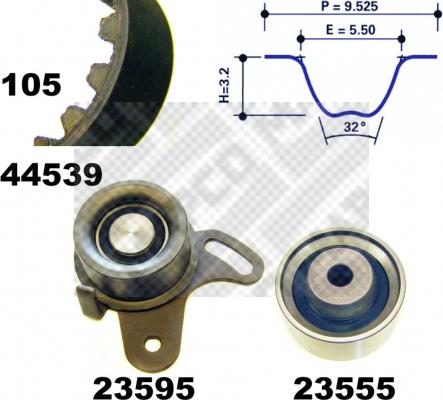 Mapco 73539 - Комплект ременя ГРМ avtolavka.club