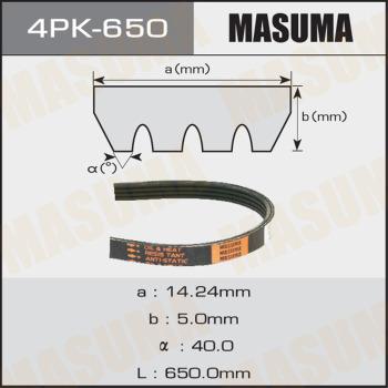 MASUMA 4PK650 - Поліклиновий ремінь avtolavka.club