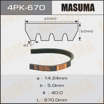 MASUMA 4PK670 - Поліклиновий ремінь avtolavka.club