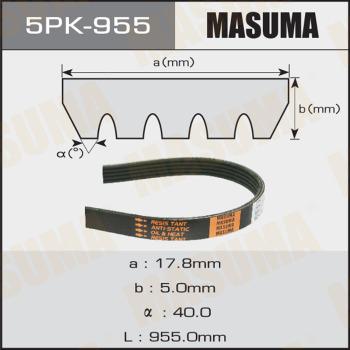 MASUMA 5PK955 - Поліклиновий ремінь avtolavka.club