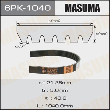 MASUMA 6PK1040 - Поліклиновий ремінь avtolavka.club