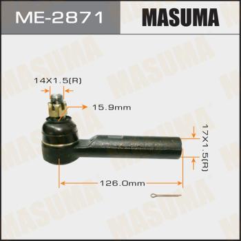 MASUMA ME-2871 - Наконечник рульової тяги, кульовий шарнір avtolavka.club