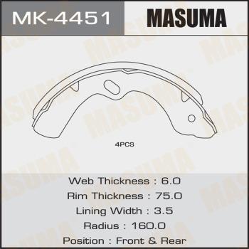 MASUMA MK-4451 - Комплект гальм, барабанний механізм avtolavka.club