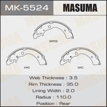 MASUMA MK-5524 - Комплект гальм, барабанний механізм avtolavka.club