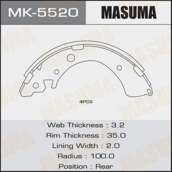 MASUMA MK-5520 - Комплект гальм, барабанний механізм avtolavka.club