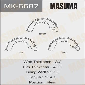 MASUMA MK-6687 - Комплект гальм, барабанний механізм avtolavka.club