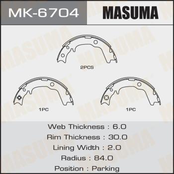 MASUMA MK-6704 - Комплект гальм, барабанний механізм avtolavka.club